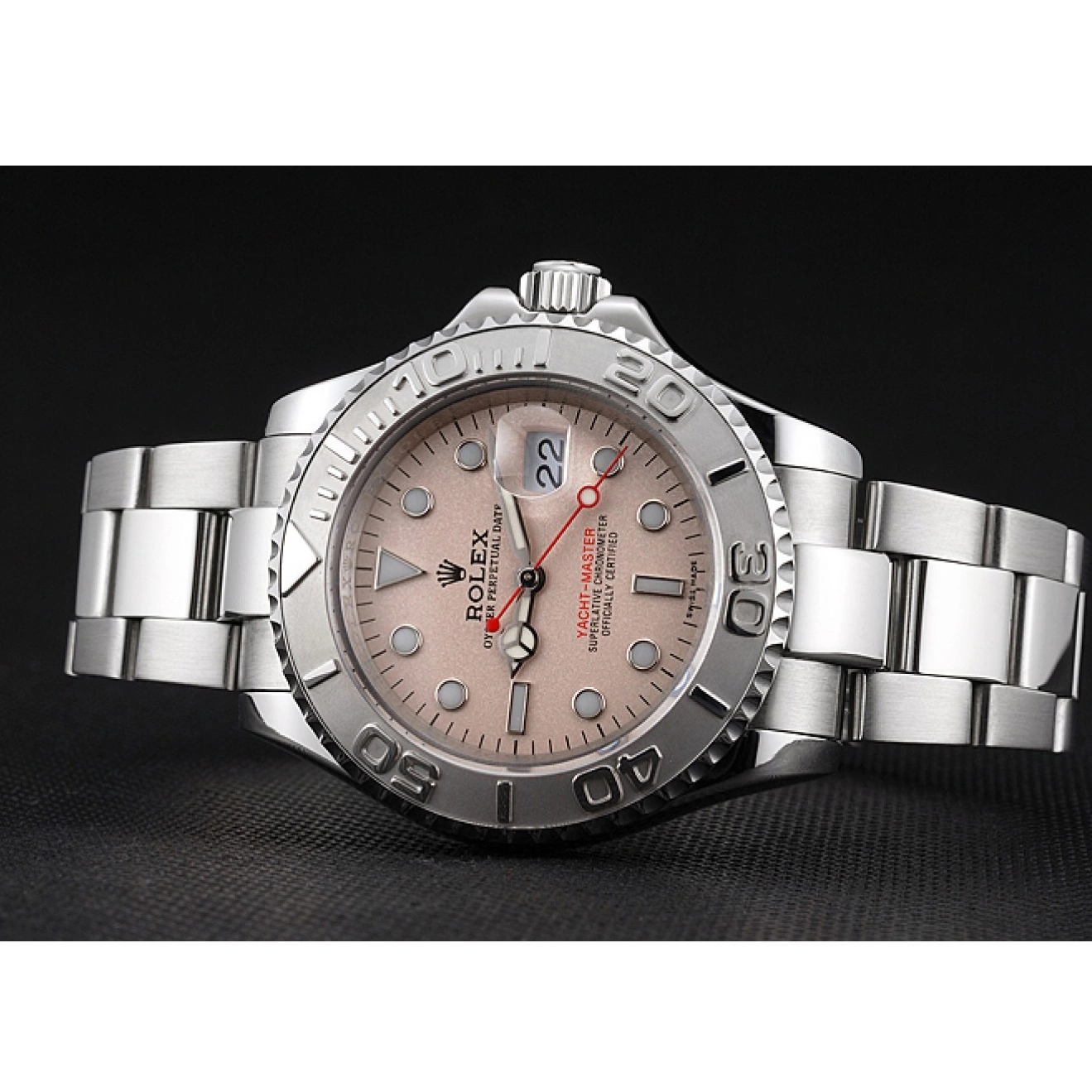 Rolex aaa copy Yacht-Master Dial Stainless Bracelet Swiss Steel Case And Champagne Rolex 0815